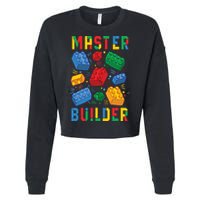 Brick Builder Funny Blocks Master Builder Cropped Pullover Crew