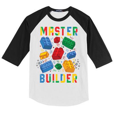Brick Builder Funny Blocks Master Builder Kids Colorblock Raglan Jersey