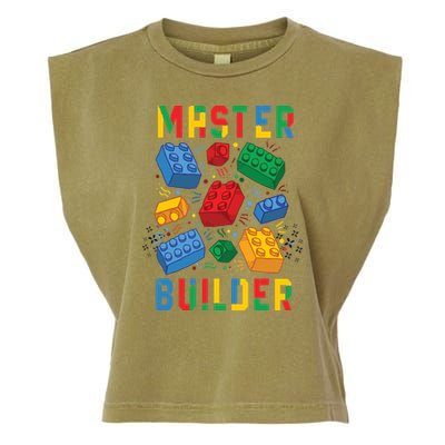 Brick Builder Funny Blocks Master Builder Garment-Dyed Women's Muscle Tee