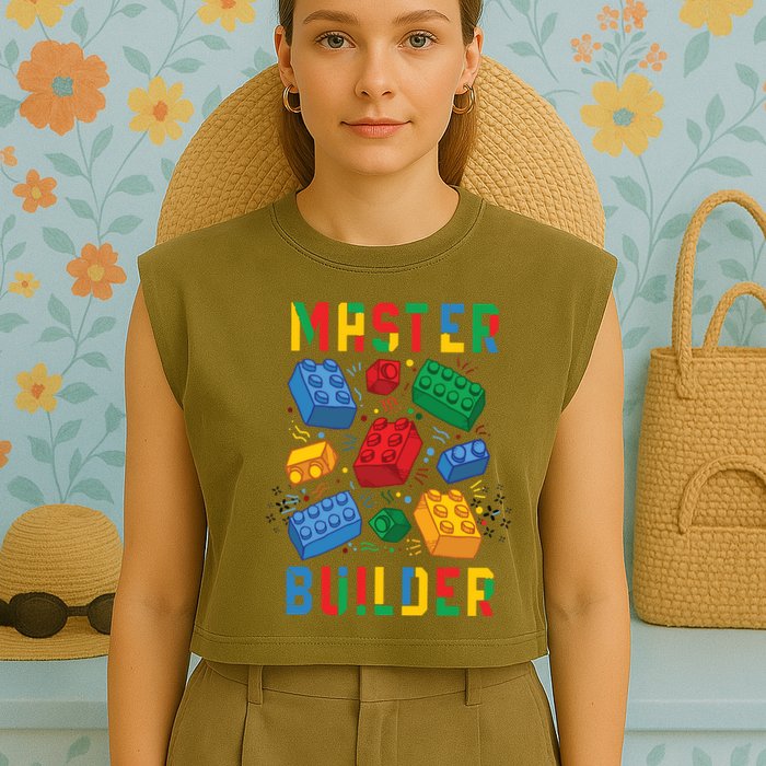 Brick Builder Funny Blocks Master Builder Garment-Dyed Women's Muscle Tee