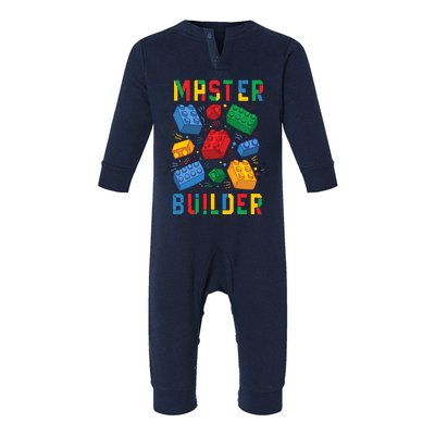 Brick Builder Funny Blocks Master Builder Infant Fleece One Piece