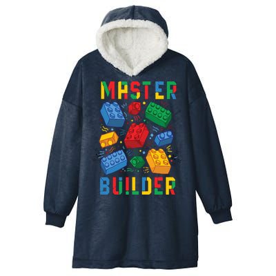 Brick Builder Funny Blocks Master Builder Hooded Wearable Blanket