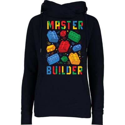 Brick Builder Funny Blocks Master Builder Womens Funnel Neck Pullover Hood