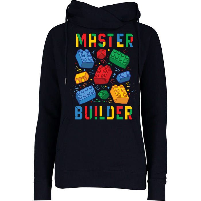 Brick Builder Funny Blocks Master Builder Womens Funnel Neck Pullover Hood