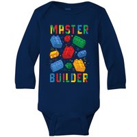 Brick Builder Funny Blocks Master Builder Baby Long Sleeve Bodysuit