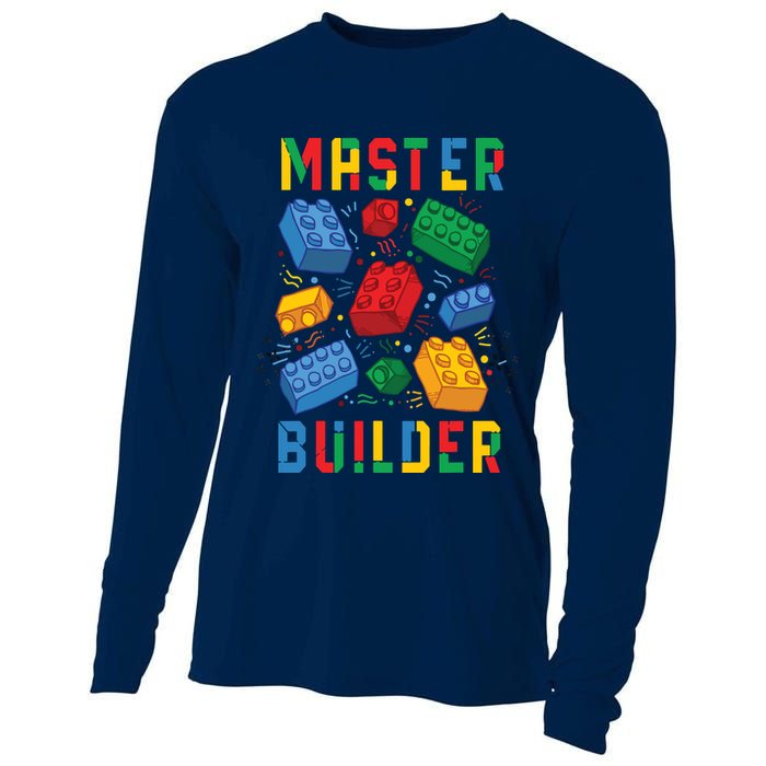 Brick Builder Funny Blocks Master Builder Cooling Performance Long Sleeve Crew