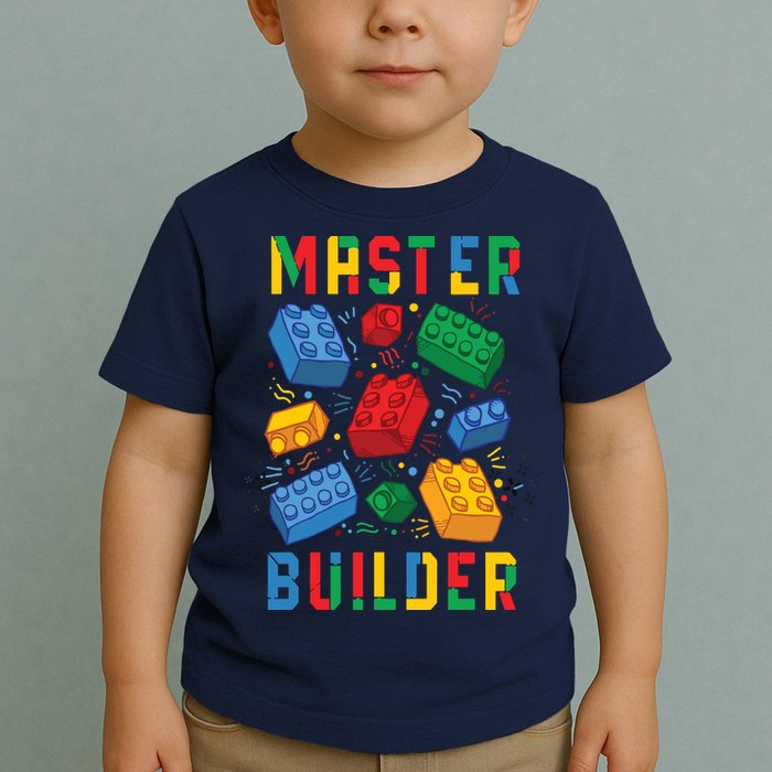 Brick Builder Funny Blocks Master Builder Toddler T-Shirt