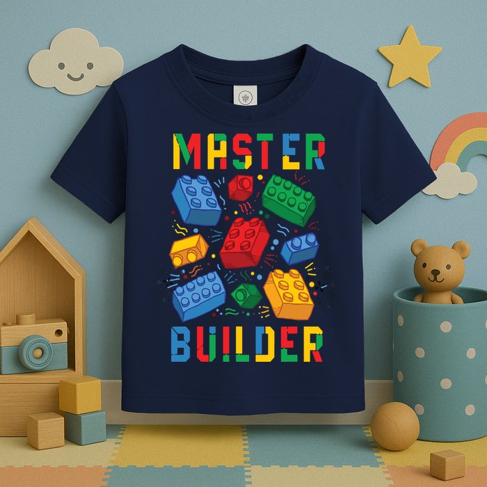 Brick Builder Funny Blocks Master Builder Toddler T-Shirt