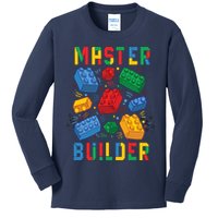 Brick Builder Funny Blocks Master Builder Kids Long Sleeve Shirt