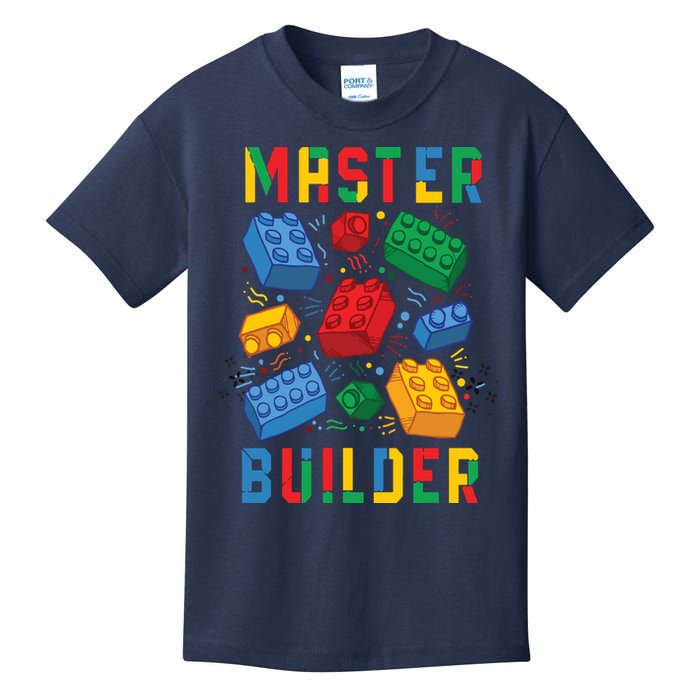 Brick Builder Funny Blocks Master Builder Kids T-Shirt