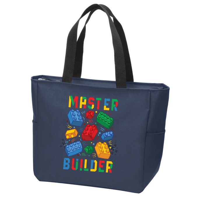 Brick Builder Funny Blocks Master Builder Zip Tote Bag