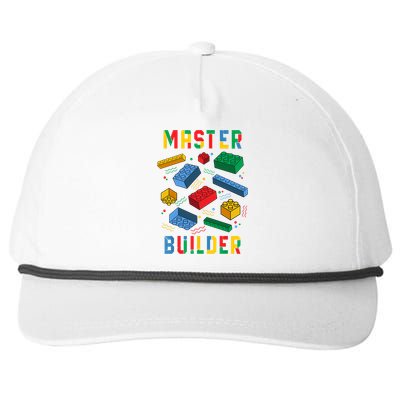 Brick Builder Funny Blocks Building Master Builder Toys Gift Snapback Five-Panel Rope Hat