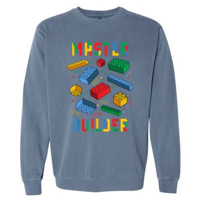 Brick Builder Funny Blocks Building Master Builder Toys Gift Garment-Dyed Sweatshirt