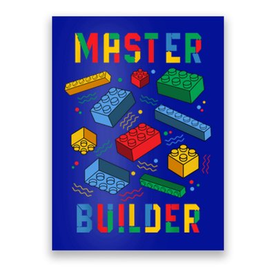 Brick Builder Funny Blocks Building Master Builder Toys Gift Poster