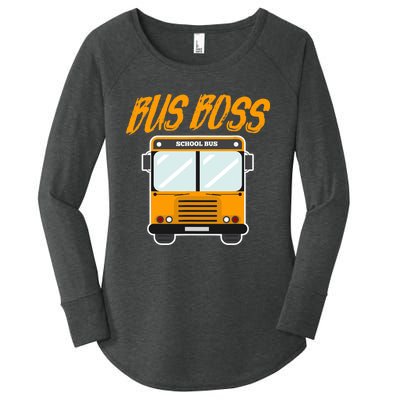 Bus Boss Funny School Bus Driver Women's Perfect Tri Tunic Long Sleeve Shirt