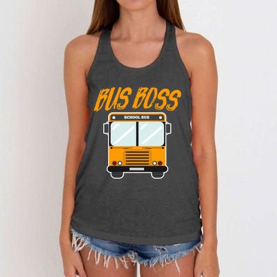 Bus Boss Funny School Bus Driver Women's Knotted Racerback Tank