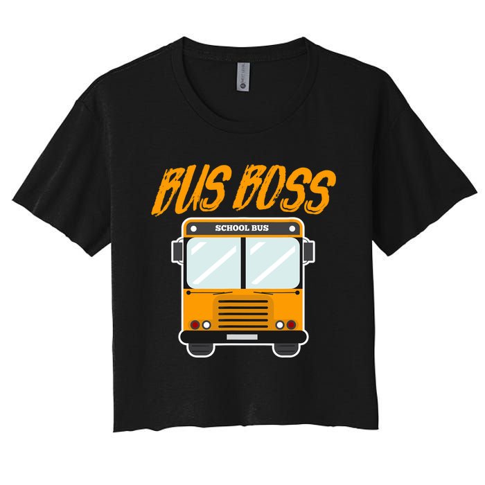 Bus Boss Funny School Bus Driver Women's Crop Top Tee