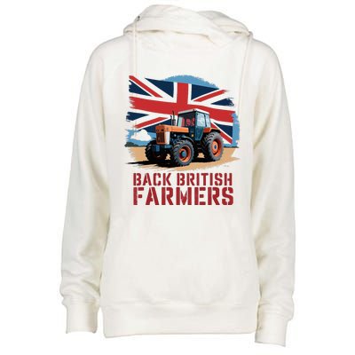 Back British Farmers Uk Farmers Protest Womens Funnel Neck Pullover Hood