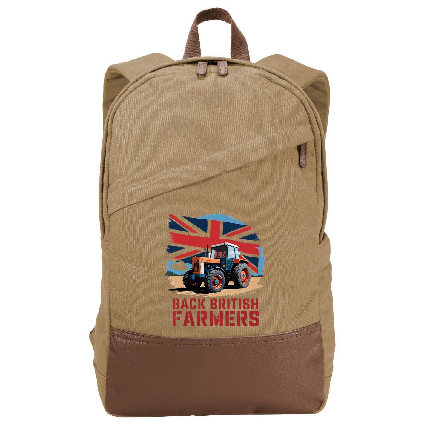 Back British Farmers Uk Farmers Protest Cotton Canvas Backpack