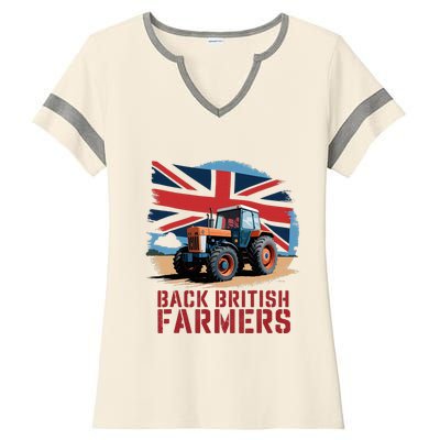 Back British Farmers Uk Farmers Protest Ladies Halftime Notch Neck Tee