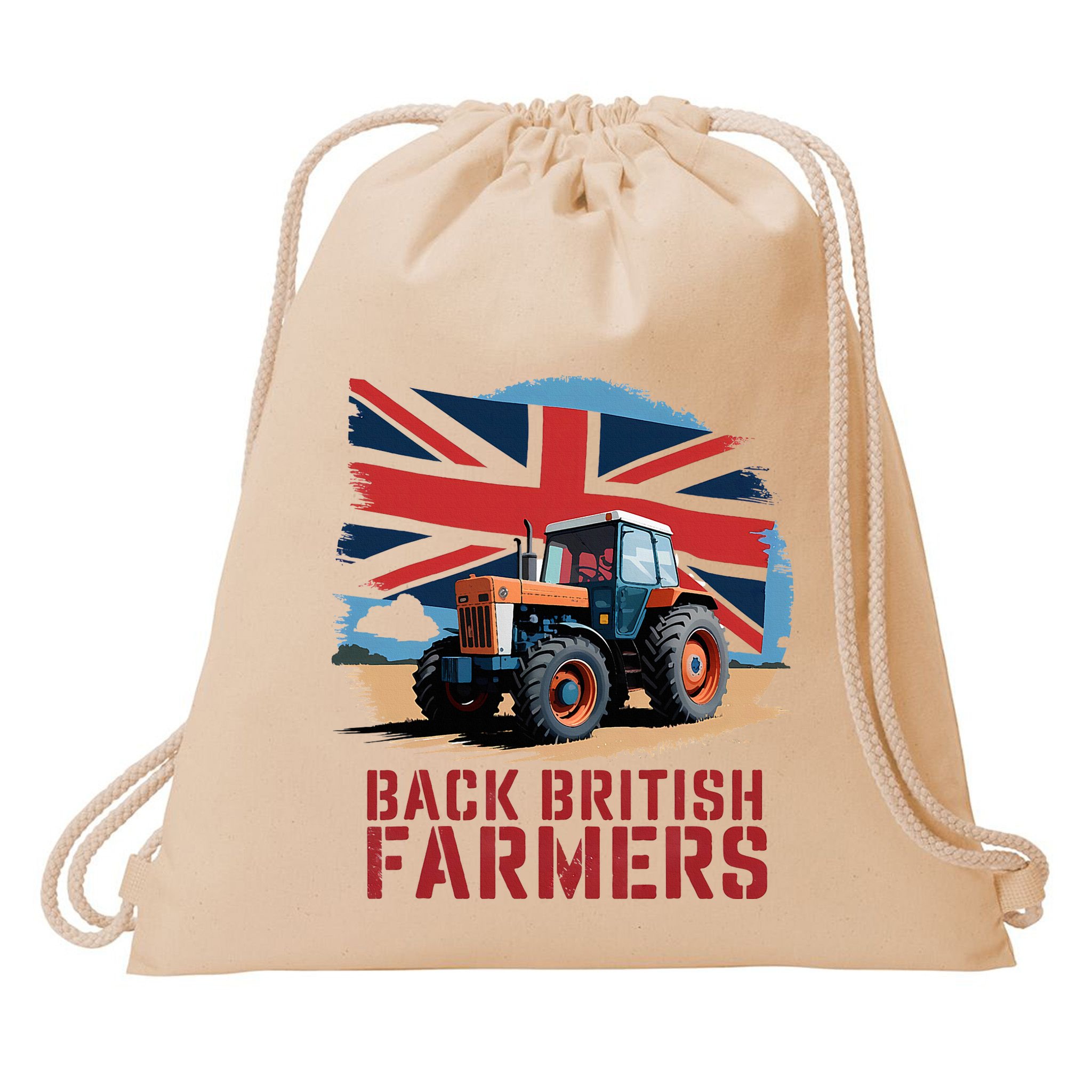 Back British Farmers Uk Farmers Protest Drawstring Bag