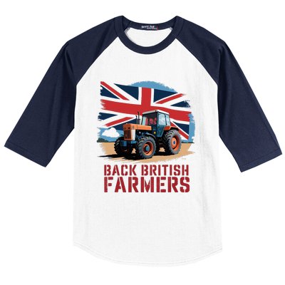 Back British Farmers Uk Farmers Protest Baseball Sleeve Shirt