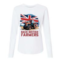 Back British Farmers Uk Farmers Protest Womens Cotton Relaxed Long Sleeve T-Shirt