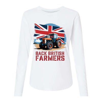 Back British Farmers Uk Farmers Protest Womens Cotton Relaxed Long Sleeve T-Shirt