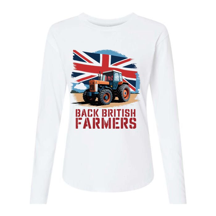 Back British Farmers Uk Farmers Protest Womens Cotton Relaxed Long Sleeve T-Shirt