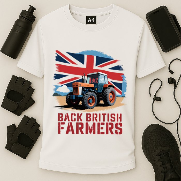 Back British Farmers Uk Farmers Protest Cooling Performance Crew T-Shirt