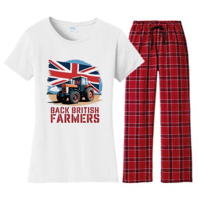 Back British Farmers Uk Farmers Protest Women's Flannel Pajama Set