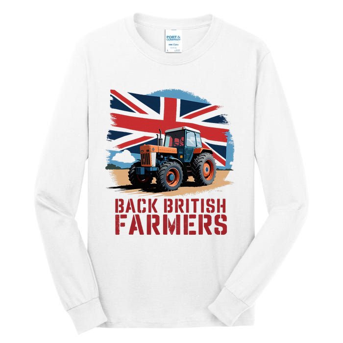 Back British Farmers Uk Farmers Protest Tall Long Sleeve T-Shirt