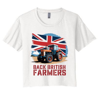 Back British Farmers Uk Farmers Protest Women's Crop Top Tee