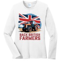 Back British Farmers Uk Farmers Protest Ladies Long Sleeve Shirt