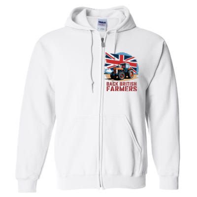 Back British Farmers Uk Farmers Protest Full Zip Hoodie