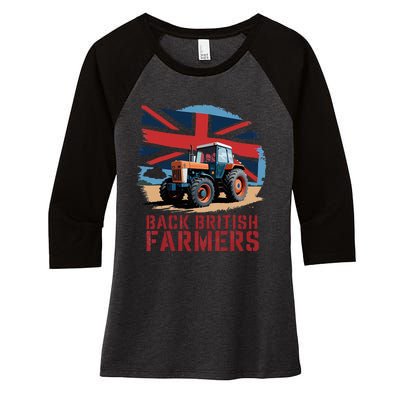 Back British Farmers Uk Farmers Protest Women's Tri-Blend 3/4-Sleeve Raglan Shirt