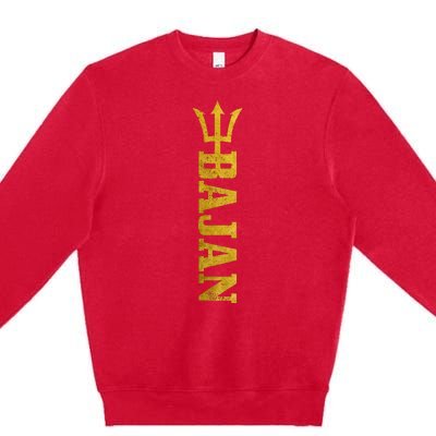 Bajan Barbados Flag Pride Vintage Premium Crewneck Sweatshirt