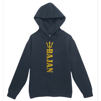 Bajan Barbados Flag Pride Vintage Urban Pullover Hoodie