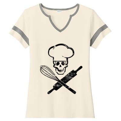 Badass Baker Funny Baking I Love Baking Ladies Halftime Notch Neck Tee