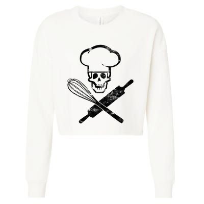 Badass Baker Funny Baking I Love Baking Cropped Pullover Crew