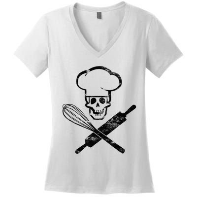 Badass Baker Funny Baking I Love Baking Women's V-Neck T-Shirt