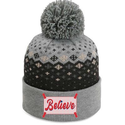 Believe Baseball Fan Philadelphia Baseball The Baniff Cuffed Pom Beanie