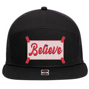 Believe Baseball Fan Philadelphia Baseball 7 Panel Mesh Trucker Snapback Hat