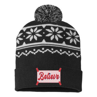 Believe Baseball Fan Philadelphia Baseball USA-Made Snowflake Beanie