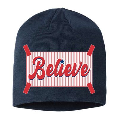 Believe Baseball Fan Philadelphia Baseball Sustainable Beanie