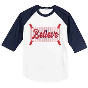 Believe Baseball Fan Philadelphia Baseball Baseball Sleeve Shirt