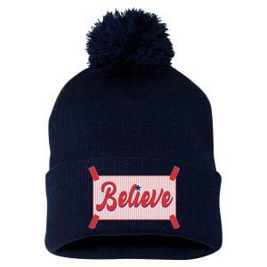 Believe Baseball Fan Philadelphia Baseball Pom Pom 12in Knit Beanie