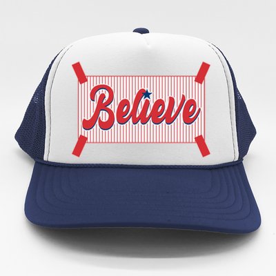 Believe Baseball Fan Philadelphia Baseball Trucker Hat