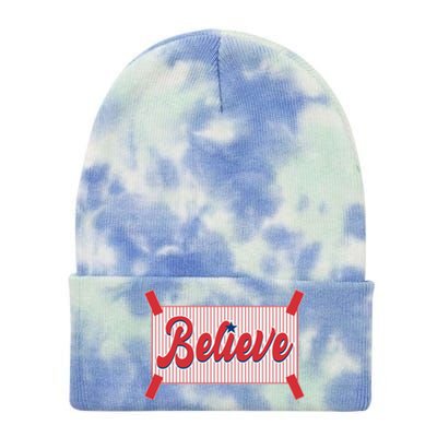 Believe Baseball Fan Philadelphia Baseball Tie Dye 12in Knit Beanie