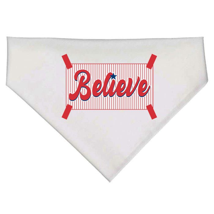 Believe Baseball Fan Philadelphia Baseball USA-Made Doggie Bandana